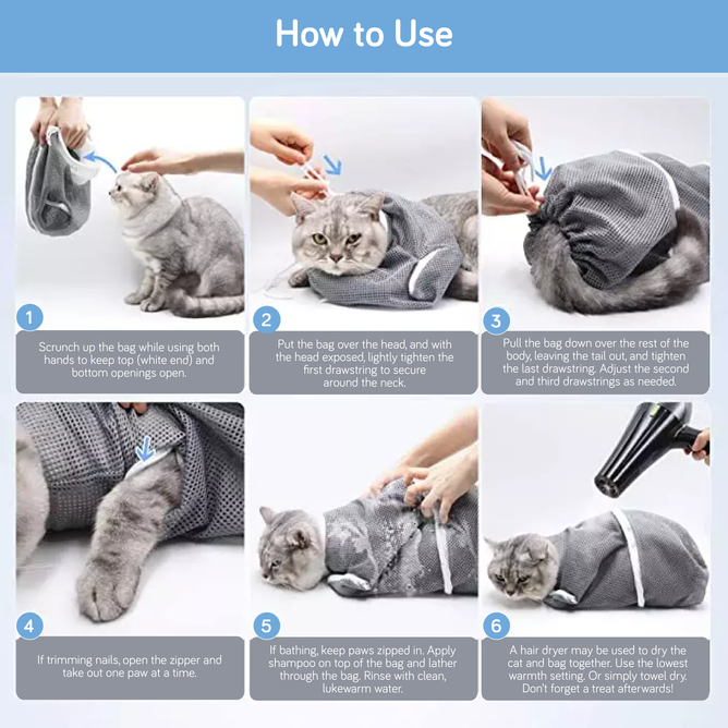 How Do You Put a Grooming Bag on a Cat